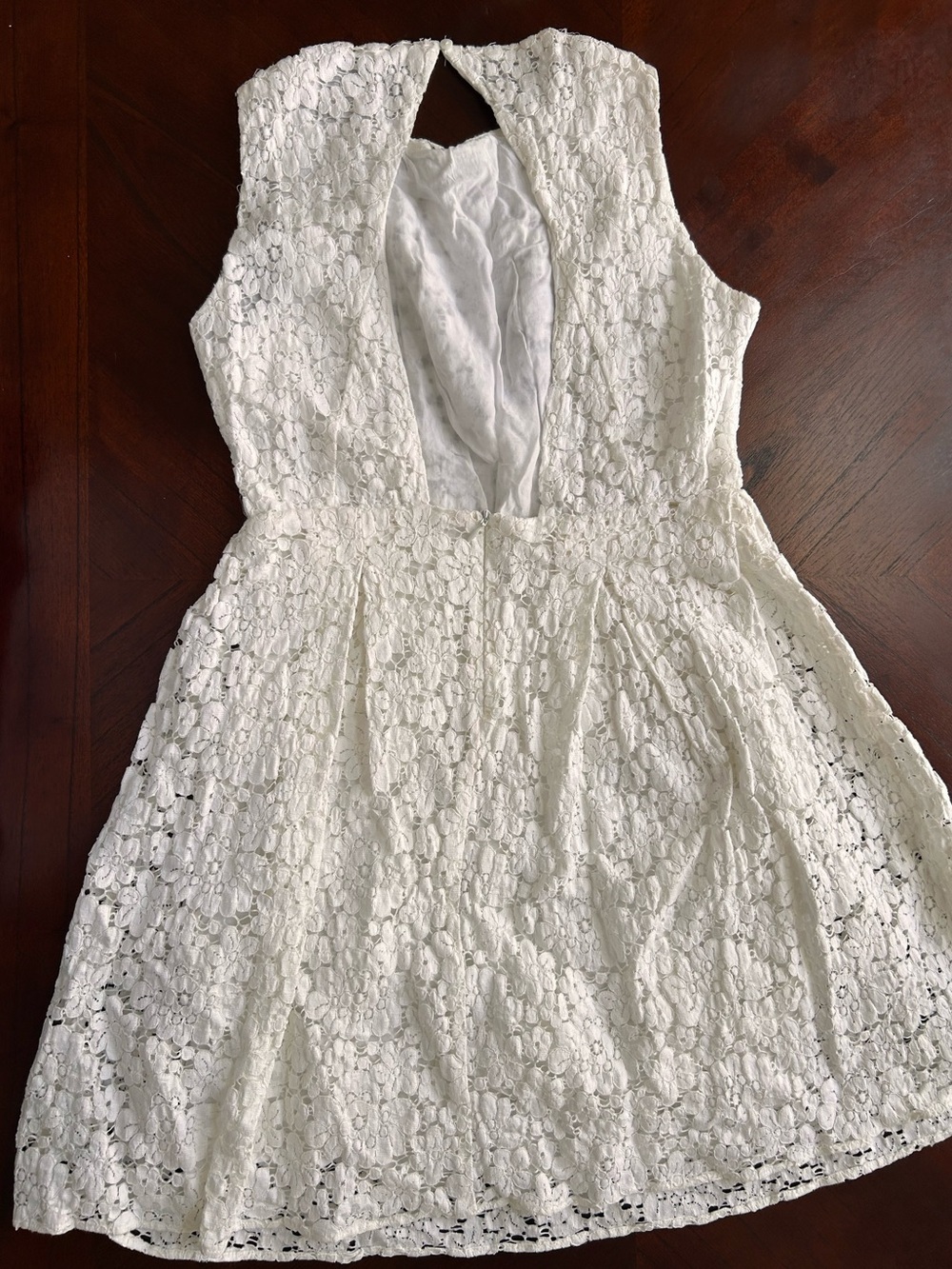 Zara cream Lace Backless A-Line Dress size L - Picture 8 of 9